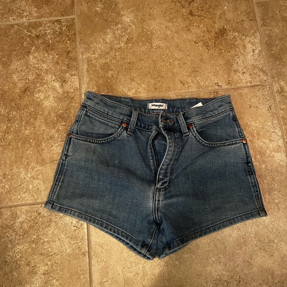 Wrangler Blue Denim High-Waisted Shorts
